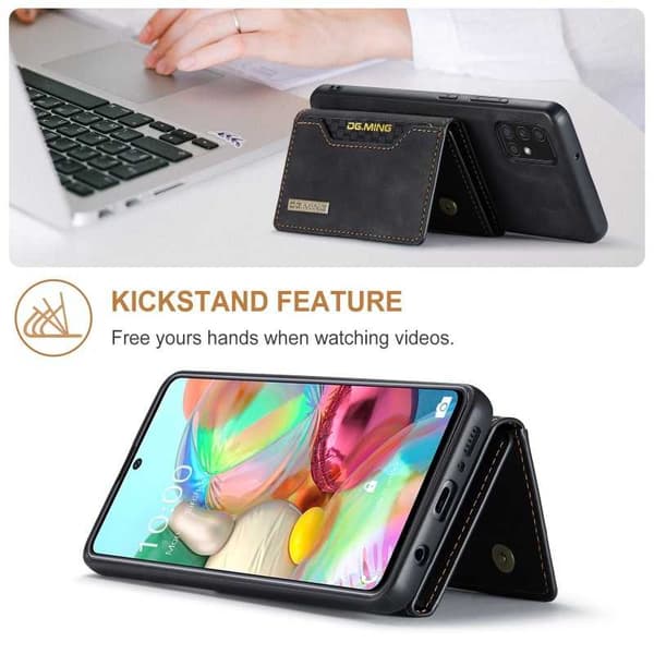 8-SLOTS Samsung A51 4G stødsikkert cover med magnetisk kortholder DG.MING Afmonter