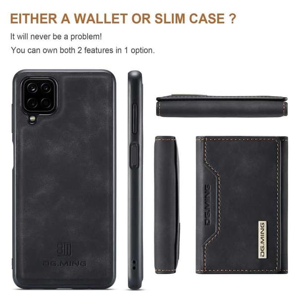 8-SLOTS Samsung A12 5G stødsikkert cover med magnetisk kortholder DG.MING Afmonter