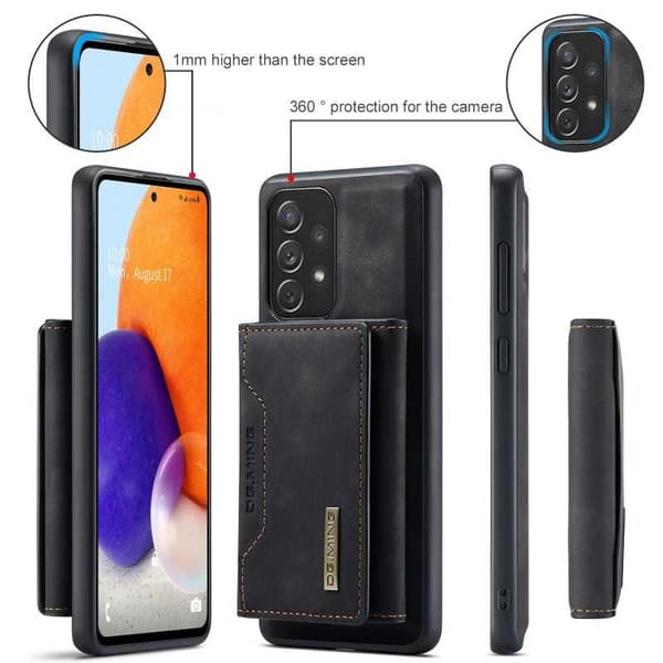 8-FACK Samsung A73 5G Stöttåligt Skal med Magnetisk Korthållare DG.MING Detach