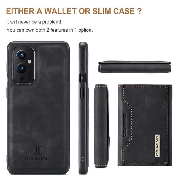 8-FACK OnePlus 9  Stöttåligt Skal med Magnetisk Korthållare DG.MING Detach