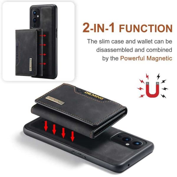 8-FACK OnePlus 9  Stöttåligt Skal med Magnetisk Korthållare DG.MING Detach