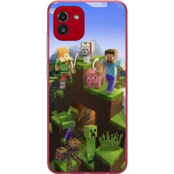 Samsung Galaxy A03 Läpinäkyvä kuori MineCraft