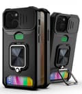 Miniatyrbillede 5 af 9: Iphone 13 -Magnetisk telefonetui med metalringholder og kortslot- BLACK