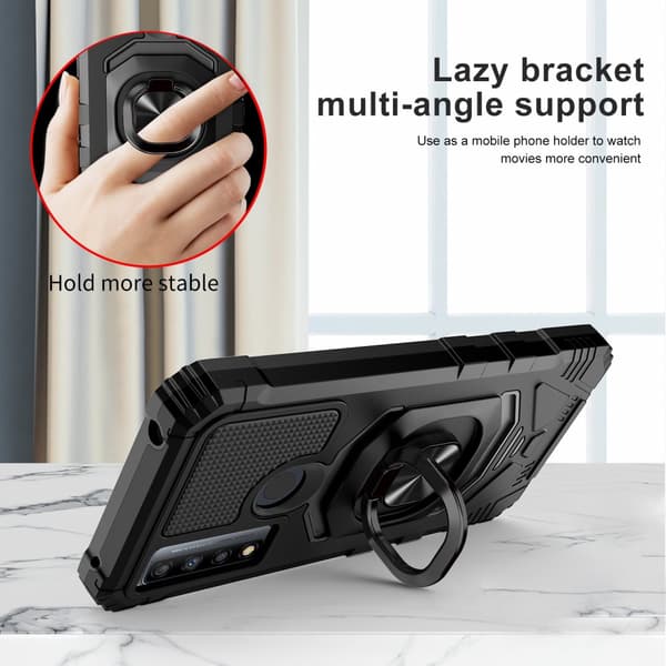 Etui Iphone 13-Finger Ring - med kreditkortslot -SORT