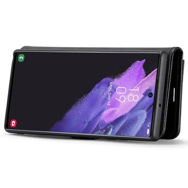 DG MING Samsung S22 Ultra 2-in-1 magneetti lompakkokotelo - Musta