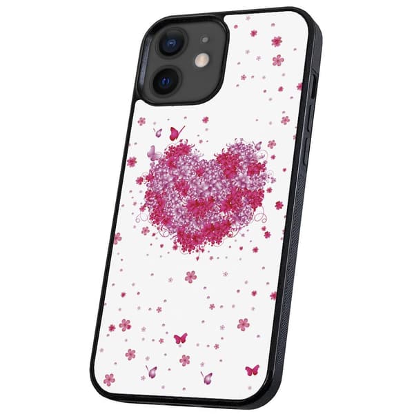 iPhone 12/12 Pro - Cover/Mobilcover Blomsterhjerte