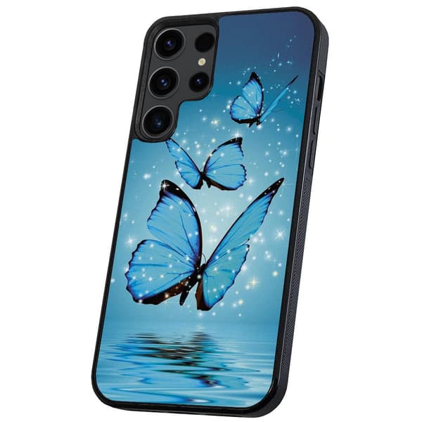 Samsung Galaxy S22 Ultra - Cover/Mobilcover Glitrende Sommerfugle