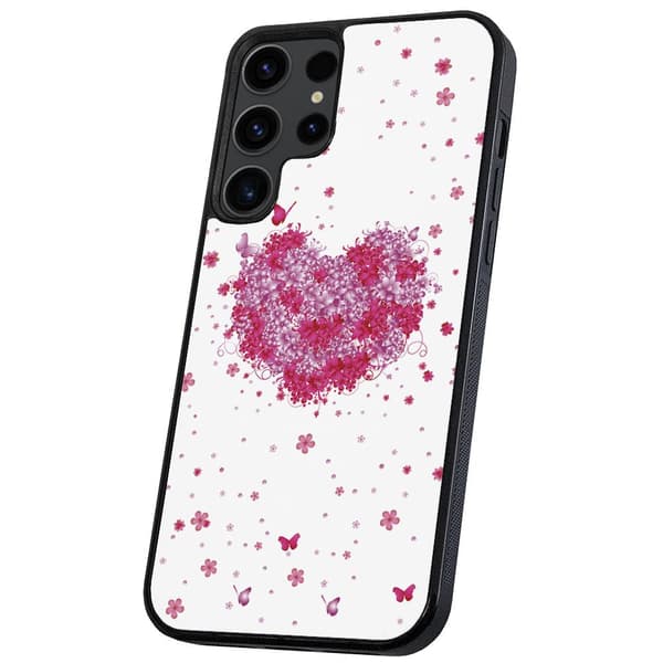 Samsung Galaxy S22 Ultra - Cover/Mobilcover Blomsterhjerte