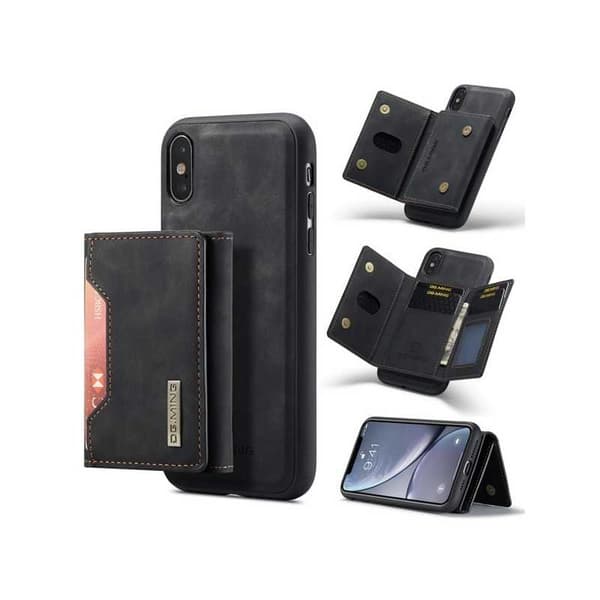 8-SLOT iPhone X / XS stødsikkert cover med magnetisk kortholder DG.MING Afmonter
