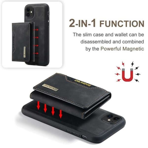 8-FACK iPhone 11 Stöttåligt Skal med Magnetisk Korthållare DG.MING Detach