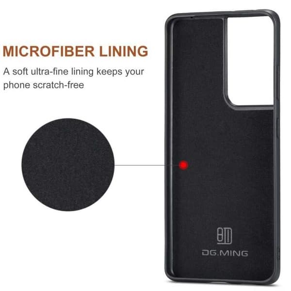8-FACK Samsung S21 Ultra Stöttåligt Skal med Magnetisk Korthållare DG.MING Detach