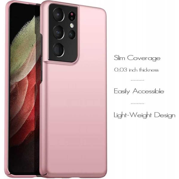Samsung S21 Ultra tyndt letvægtsmobilcover Basic V2 Rose Gold