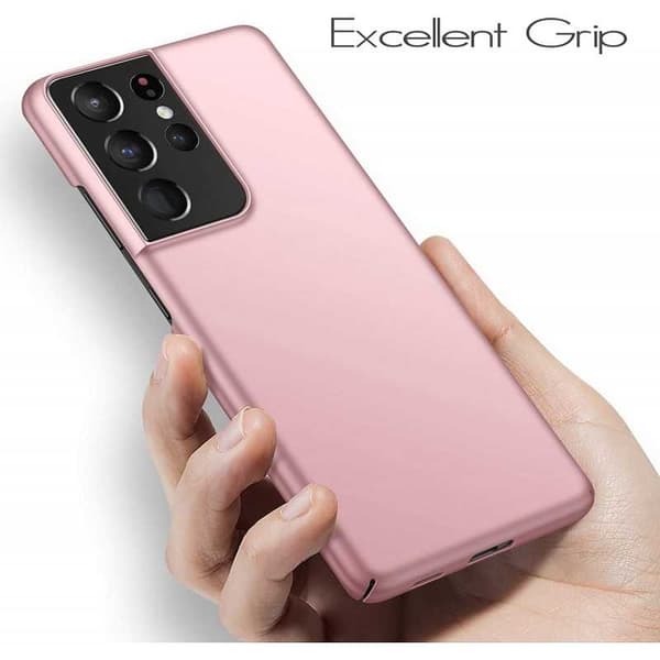 Samsung S21 Ultra tyndt letvægtsmobilcover Basic V2 Rose Gold