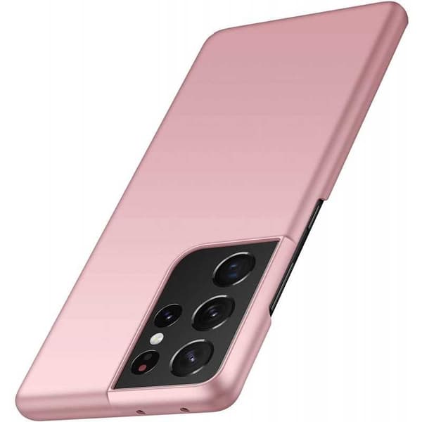 Samsung S21 Ultra tyndt letvægtsmobilcover Basic V2 Rose Gold