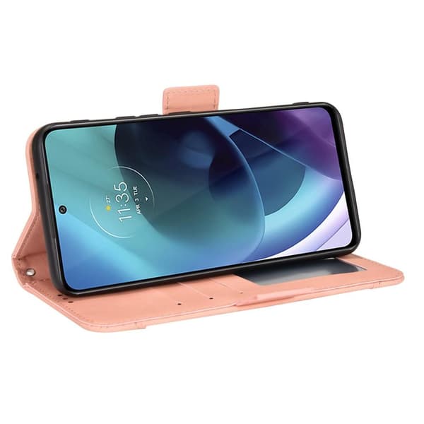 SKALO Moto G31 / G41 6-lokeroa Lompakkokotelo - Pinkki
