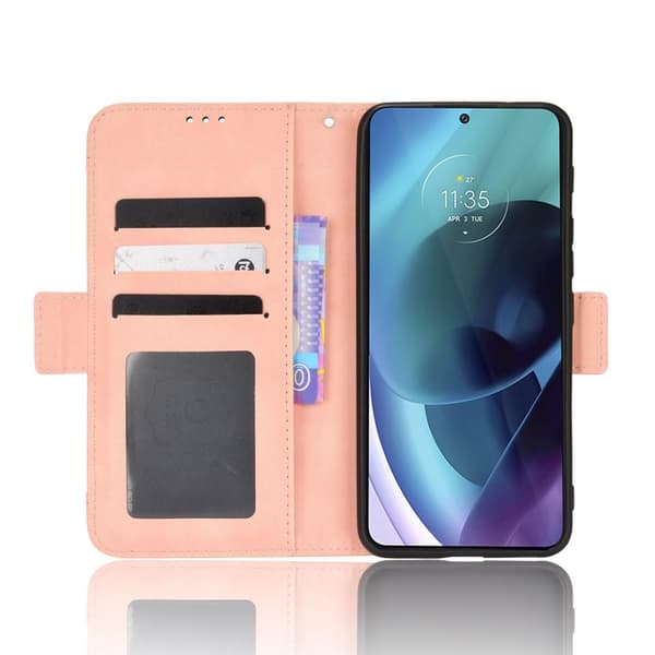 SKALO Moto G31 / G41 6-lokeroa Lompakkokotelo - Pinkki