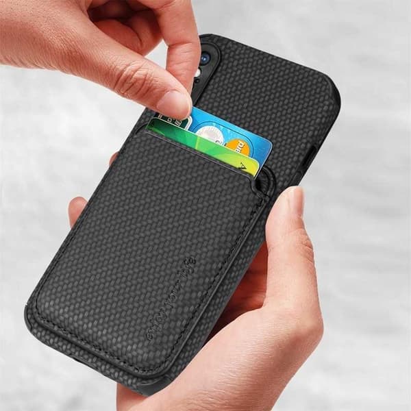iPhone X / XS Stødsikkert etui med magnetisk kortholder Magsafe RFID