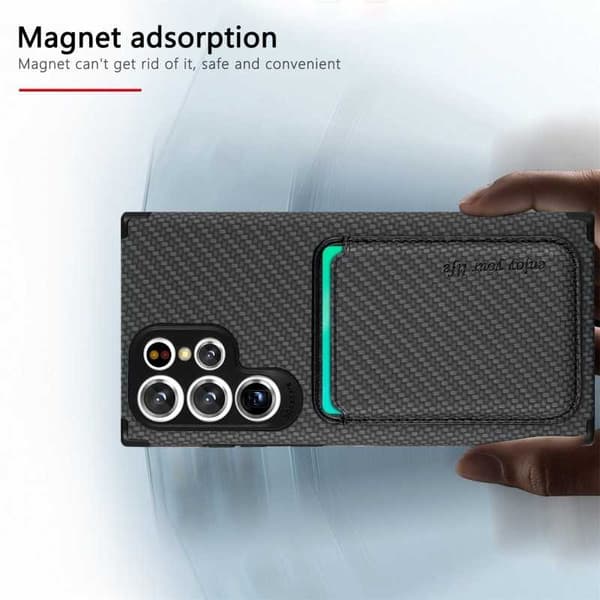 Iskunkestävä kuori Magsafe RFID:llä magneettikorttipidikkeellä S22 Ultra