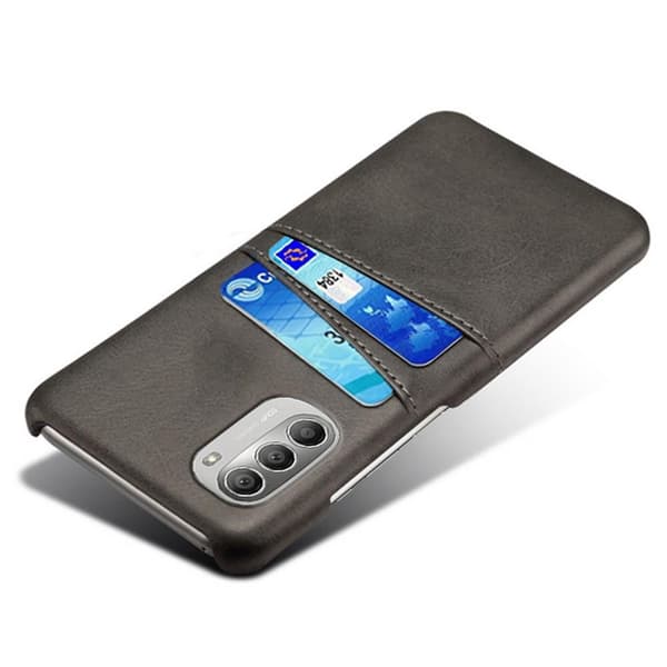 SKALO Moto G51 PU-læder Kortholder Cover - Sort