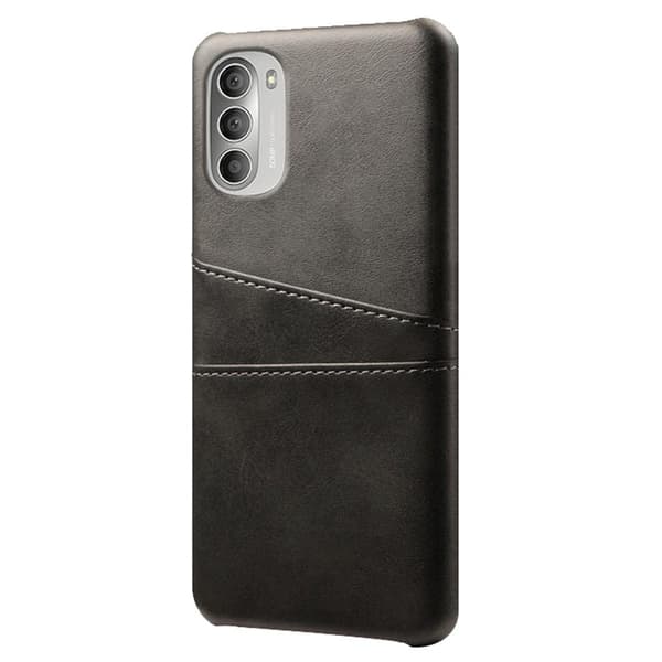 SKALO Moto G51 PU-læder Kortholder Cover - Sort