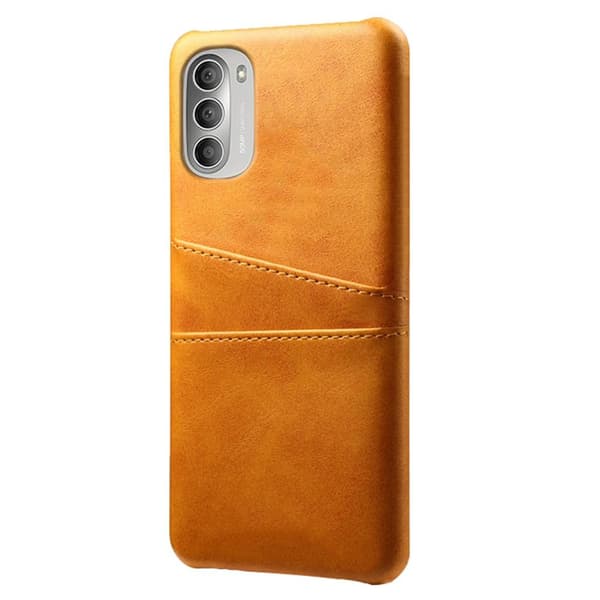 SKALO Moto G51 PU-læder Kortholder Cover - Lys brun