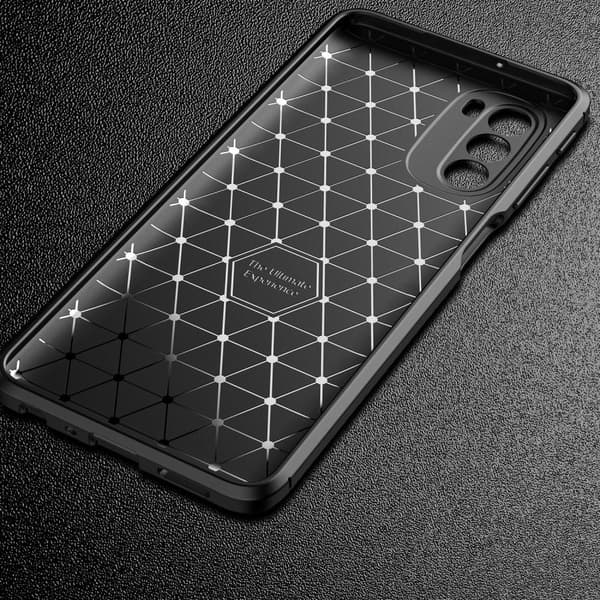 SKALO Moto G51 Carbon Fiber TPU-skal - Blå