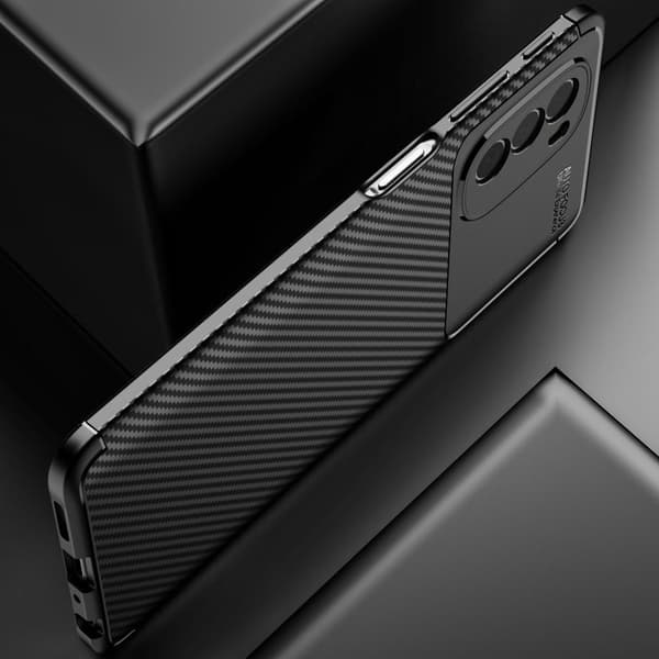 SKALO Moto G51 Carbon Fiber TPU-skal - Blå
