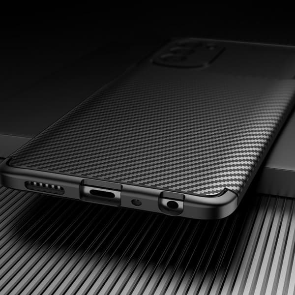 SKALO Moto G51 Carbon Fiber TPU-skal - Blå
