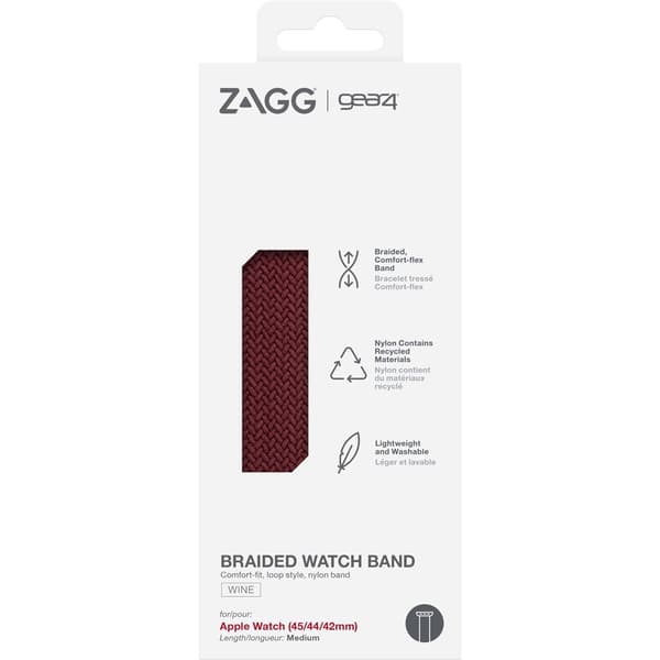 Gear4 Apple Watch 44/45/46mm/Apple Watch Ultra Ranneke Braided Watch Band Medium Wine