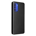 Pikkukuva 5 / 9: SKALO Moto G51 Carbon Fiber Lompakkokotelo - Musta