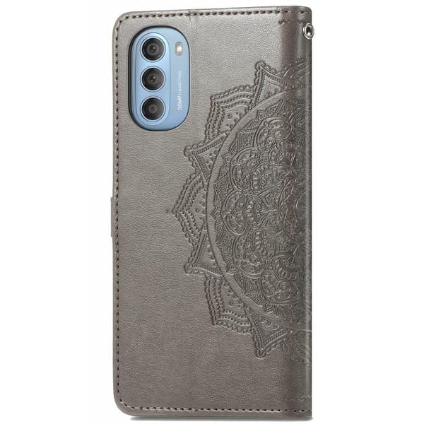 SKALO Moto G51 Mandala Plånboksfodral - Grå