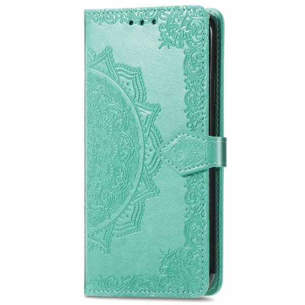 SKALO Moto G51 Mandala lompakkokotelo - Turkoosi