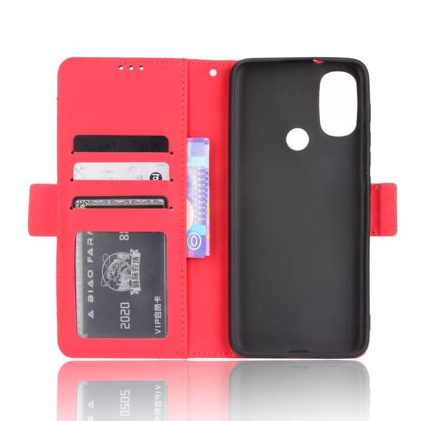 SKALO Moto E20/E30/E40 6-FACK Plånboksfodral - Röd