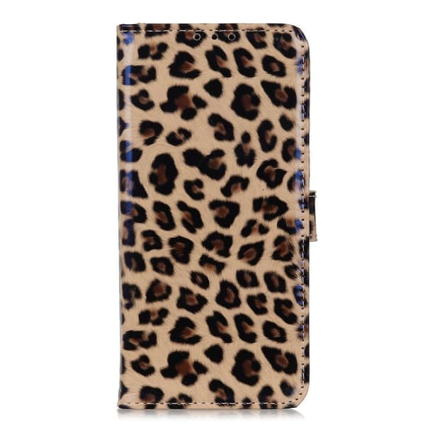 SKALO Moto E20/E30/E40 Leopardikuvioinen lompakkokotelo PU-nahasta.