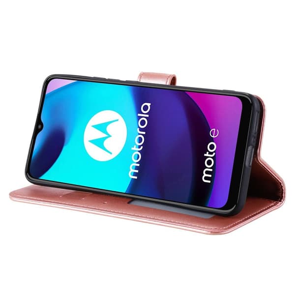 SKALO Moto E20/E30/E40 Mandala Flip Cover - Rosa guld