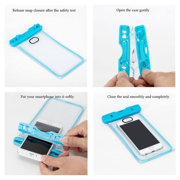 INF Vattentät mobilväska för smartphone - universal - blå 2-pack
