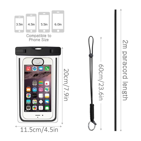 INF Vattentät mobilväska för smartphone - universal - blå 2-pack