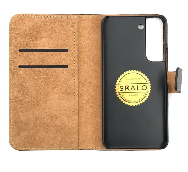 SKALO Samsung S22+ Plånboksfodral Äkta Skinn