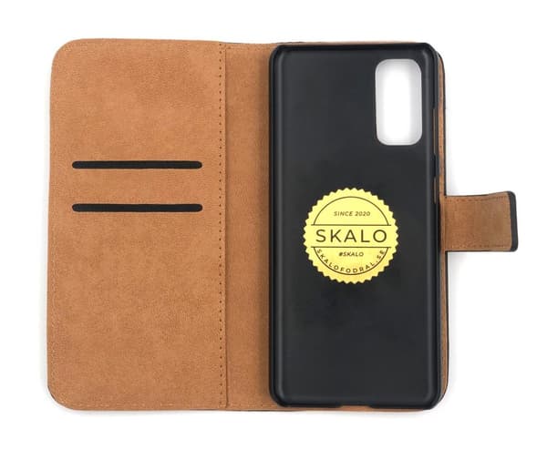 SKALO Samsung S22+ Plånboksfodral Äkta Skinn