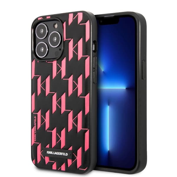 Karl Lagerfeld iPhone 13 Pro Kuori Monogram Pattern Vaaleanpunainen