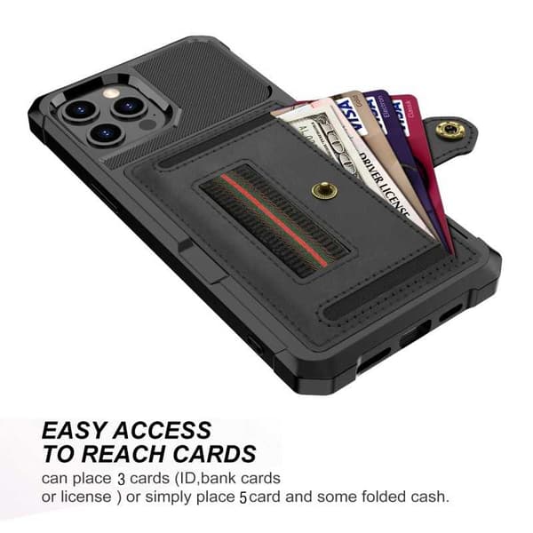 iPhone 13 Pro stødsikkert cover med kortrum Solid V5