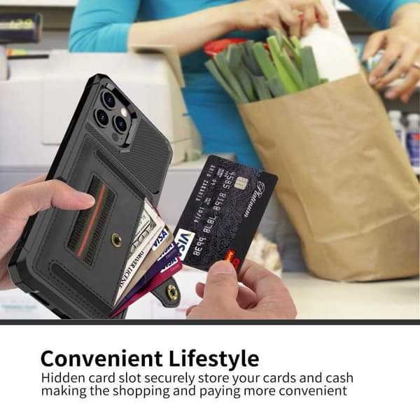 iPhone 13 Pro stødsikkert cover med kortrum Solid V5