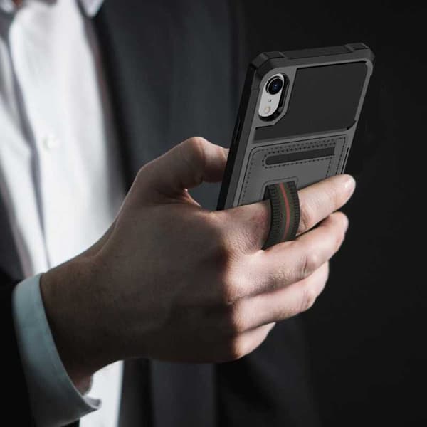 iPhone XR Stöttåligt Skal med Kortfack Solid V5