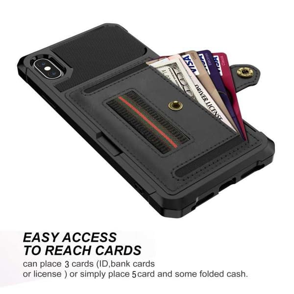 iPhone X / XS stødsikkert cover med kortrum Solid V5