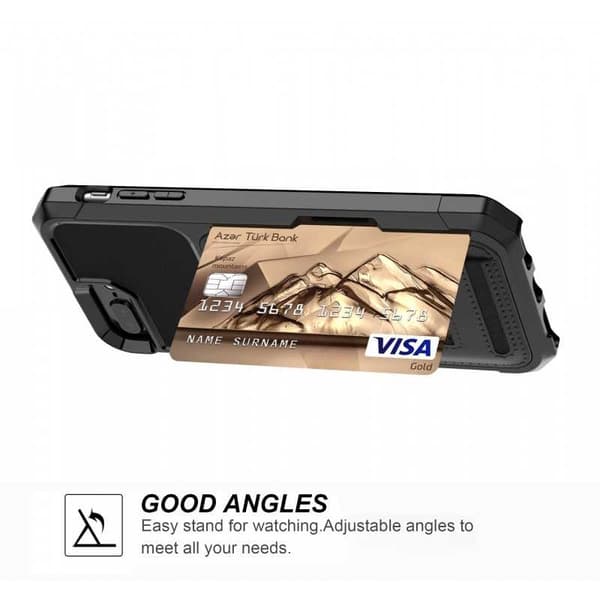 iPhone 6 Plus / 7 Plus / 8 Plus Stöttåligt Skal med Kortfack Solid V5