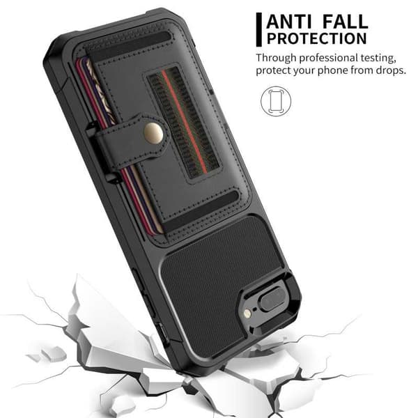 iPhone 6 Plus / 7 Plus / 8 Plus Stöttåligt Skal med Kortfack Solid V5