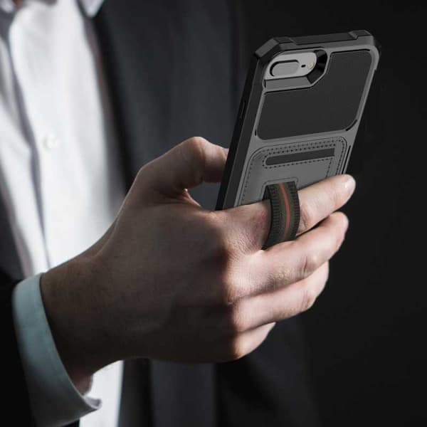 iPhone 6 Plus / 7 Plus / 8 Plus Stöttåligt Skal med Kortfack Solid V5