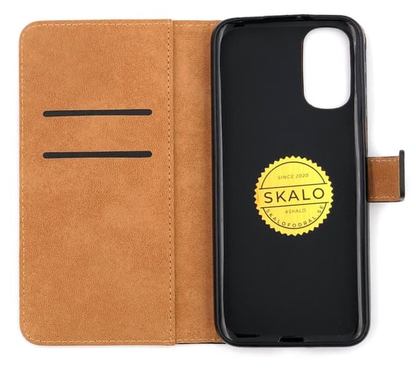 SKALO Moto G31 / G41 Flip Cover m. Pung i Ægte Læder
