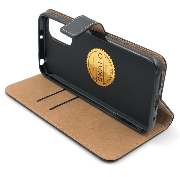 SKALO Moto G31 / G41 Flip Cover m. Pung i Ægte Læder