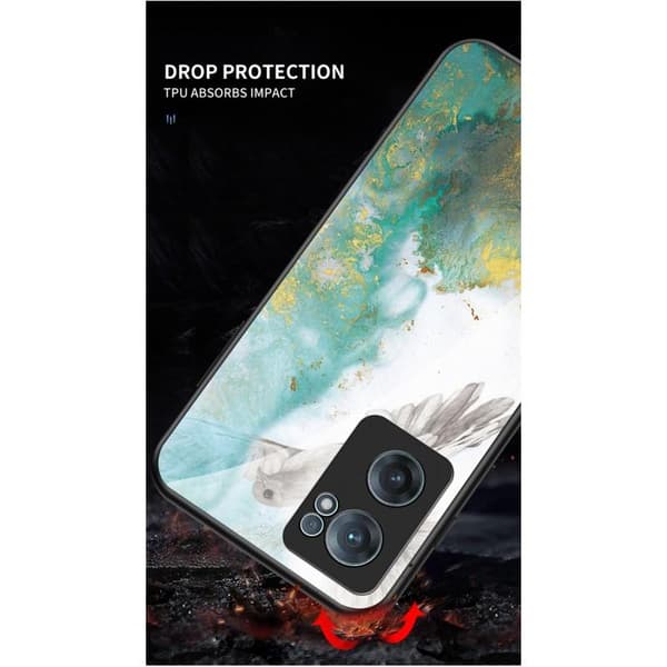 OnePlus Nord CE 2 5G Marmorskal 9H Härdat Glas Baksida Glassback V2